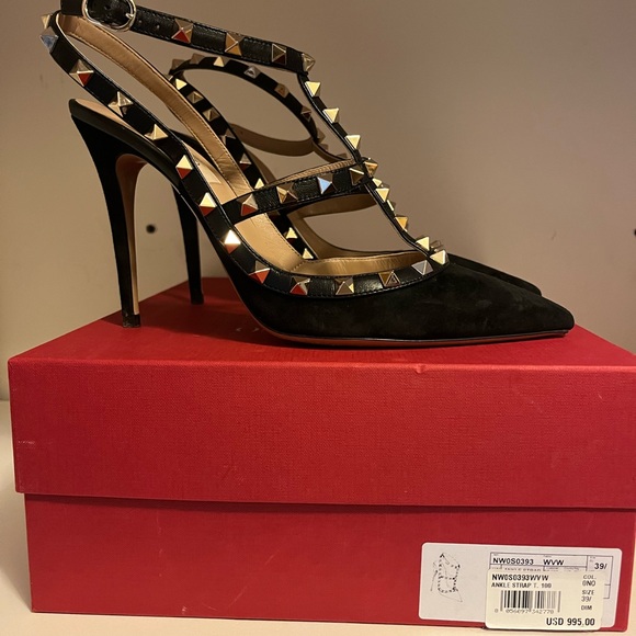 Women’s Valentino Rock-Studs - black suade finish - size 9 - Picture 1 of 5